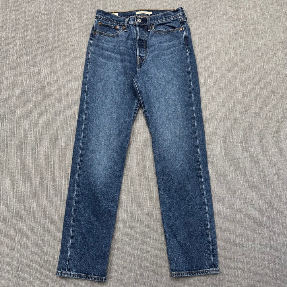 Levis Premium Wedgie Straight Jeans Womens 27 Medium Wash Blue Denim 34964-0112